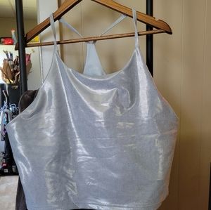 Old navy power soft lightly lined baby blue bra top metallic size xxl